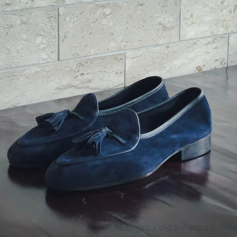 Men Formal Wear Shoes - شرابة ديكور حذاء رجالي الأزرق الداكن