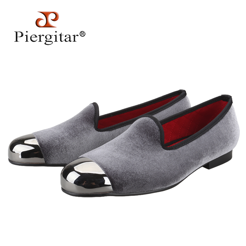 Men'S Formal Wear Slippers - حذاء بيرجتار رمادي مخملي سهل الارتداء