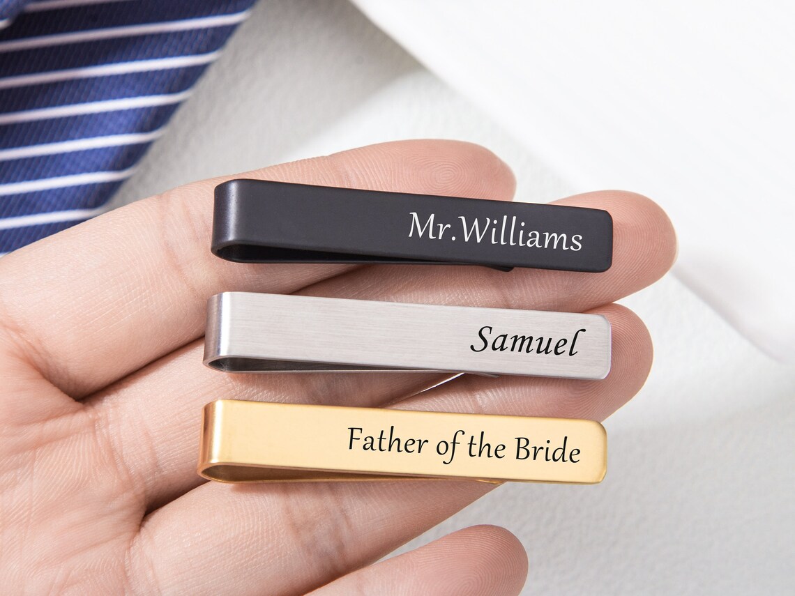 Tie Bar Clip - شخصية مخصصة اسم التعادل كليب للرجال