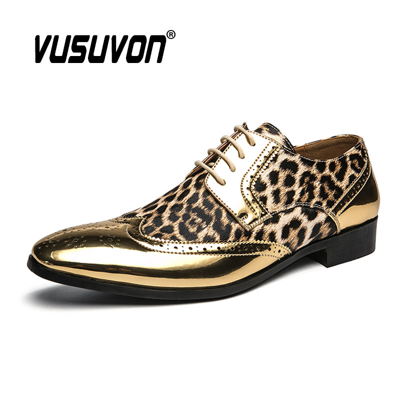 Men Formal Wear Shoes - حذاء ديربي رجالي بطبعة جلد الفهد