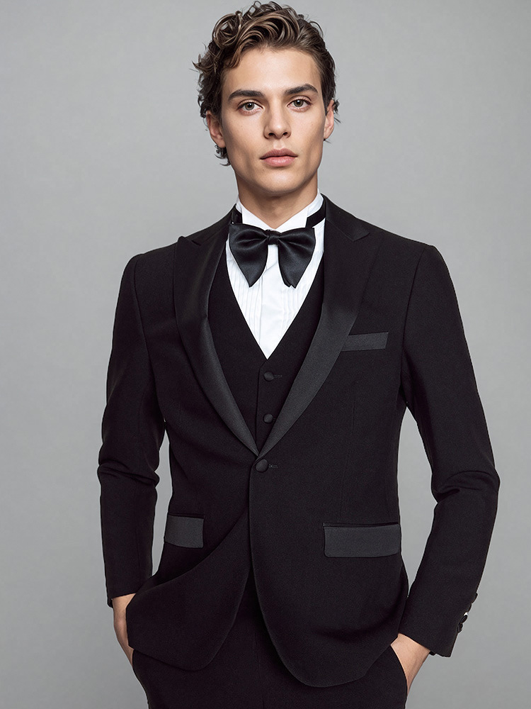 Men Formal Wear For Dinner - طقم بدلات رجالي فاخر أسود ملابس