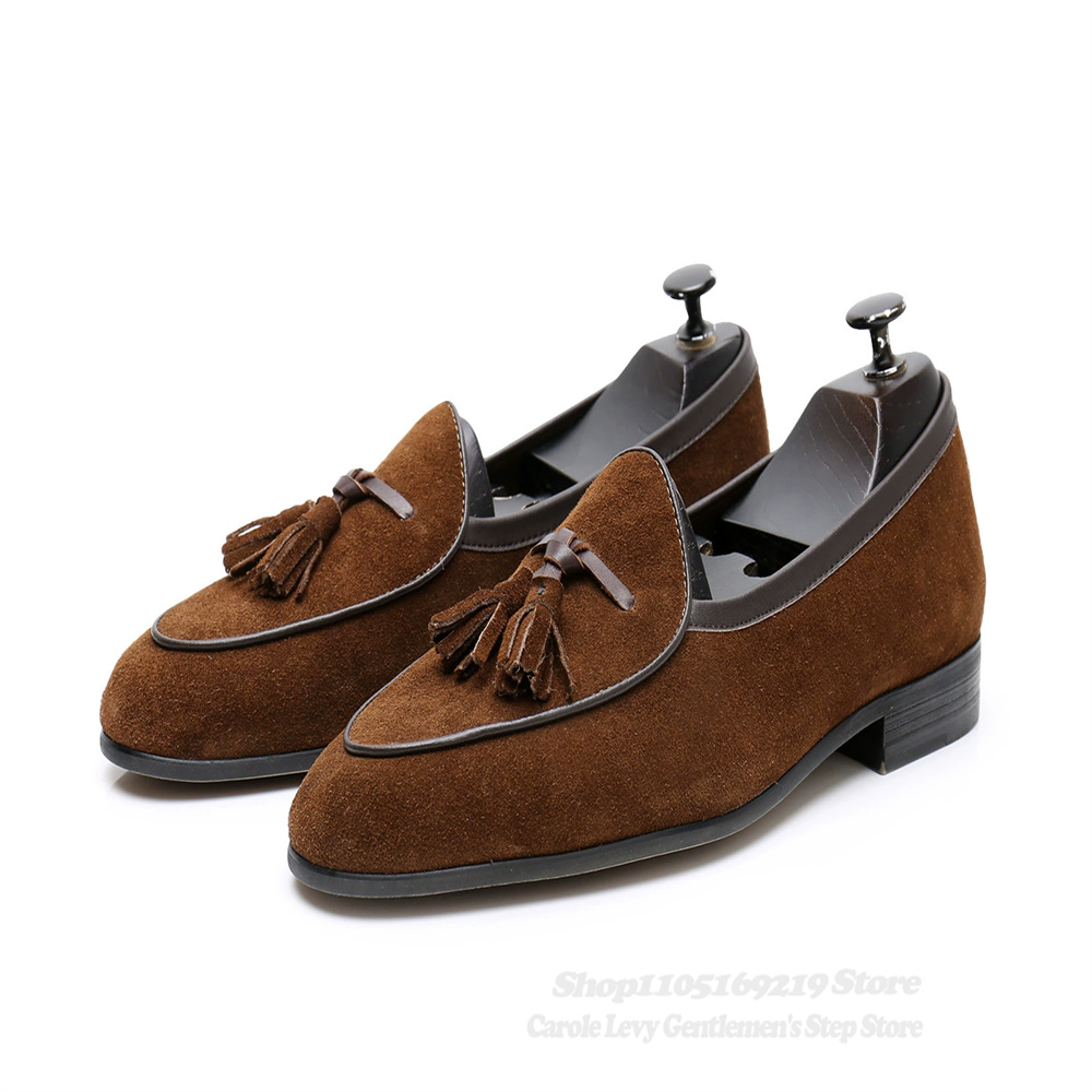 شرابة ديكور حذاء رجالي الأزرق  - مراجعة Men Formal Wear Shoes وسعره