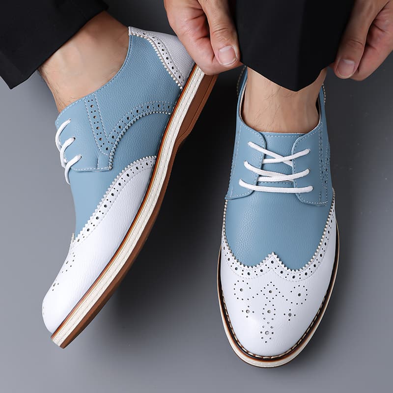 أحذية أكسفورد رجالية بيضاء وزر - مراجعة Men Formal Wear Shoes وسعره