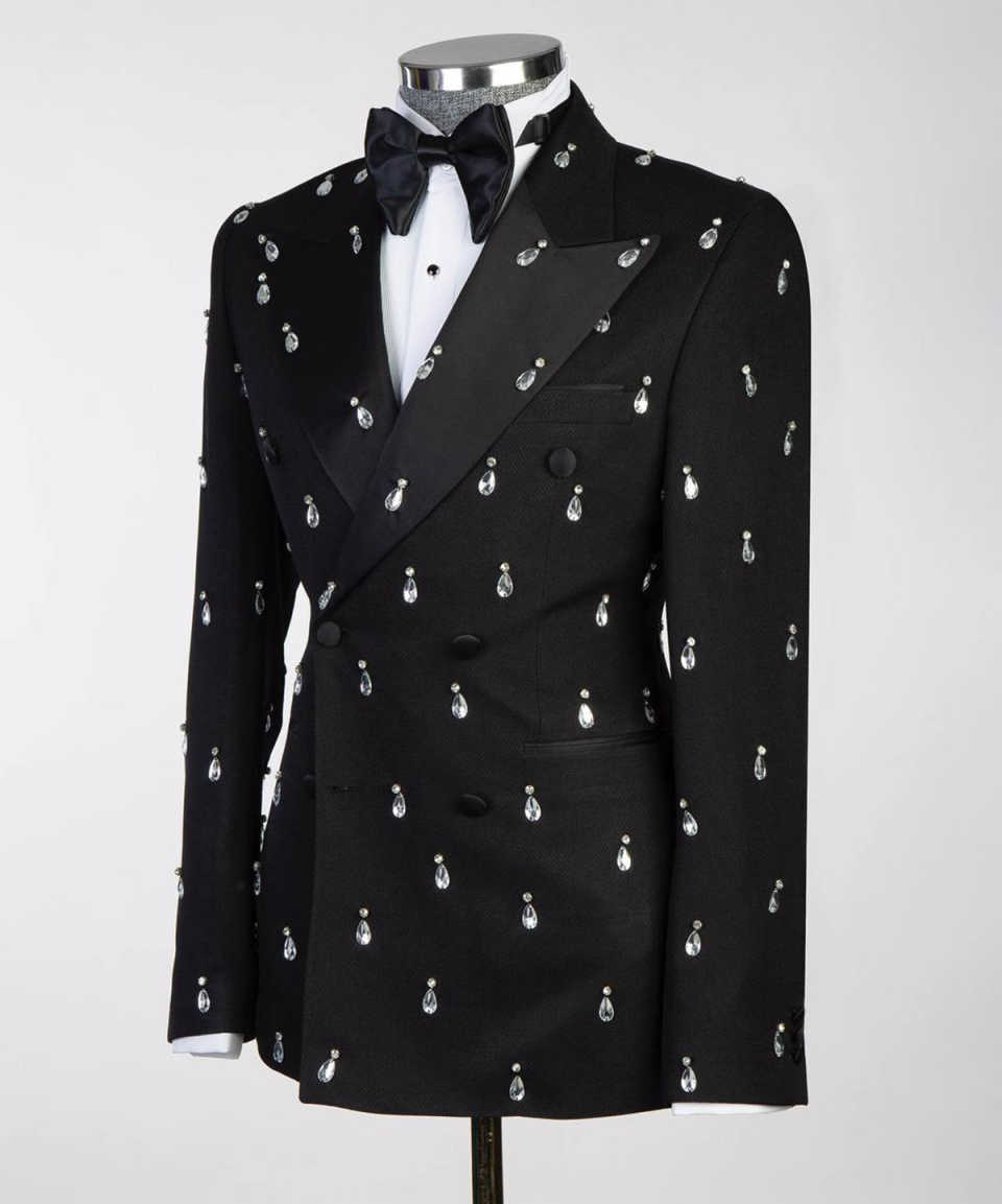 كبير كريستال العريس الزفاف الب - مراجعة Large Men Formal Wear وسعره