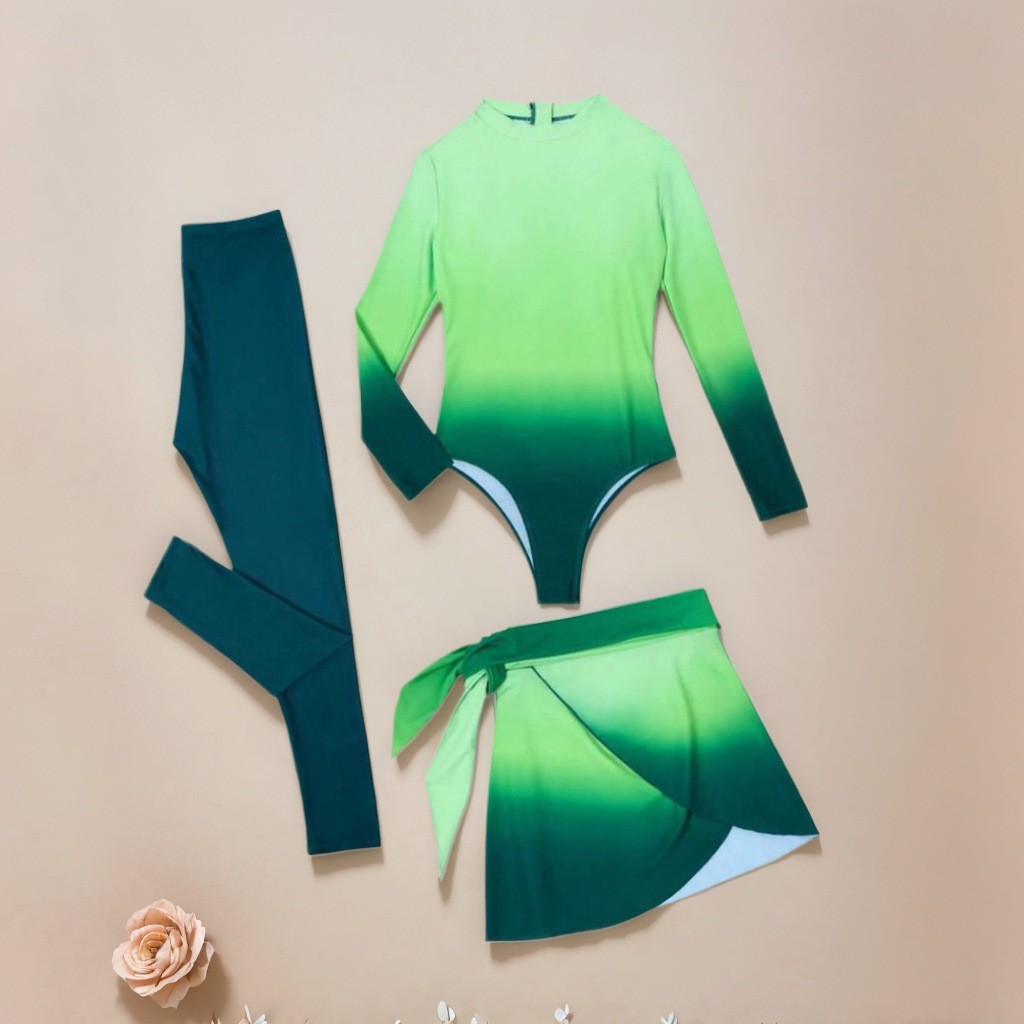 بدلة سباحة زرقاء بأكمام طويلة  - مراجعة Slim Fit Suit Set وسعره